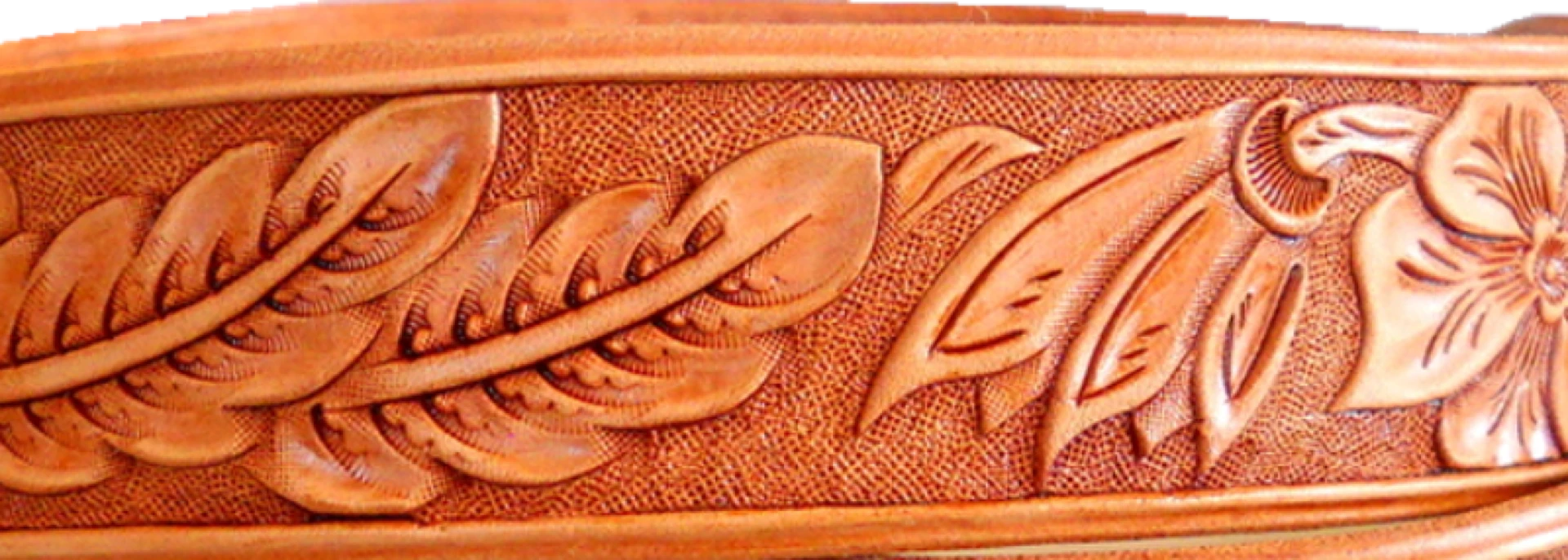 Hand-tooled leather belt